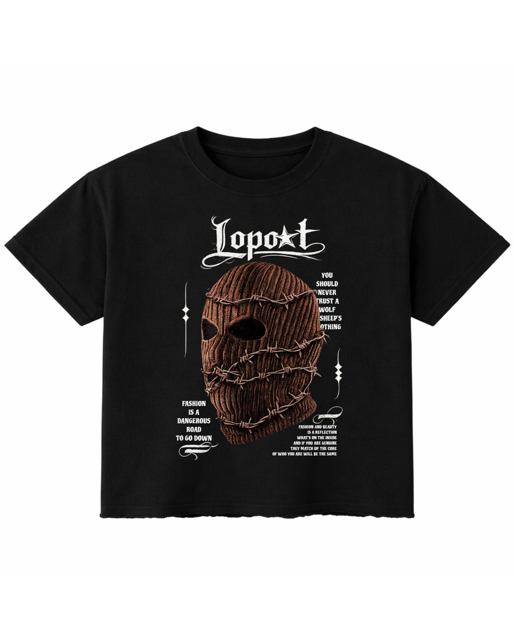 Black Boxy Fit T-shirt Front Design