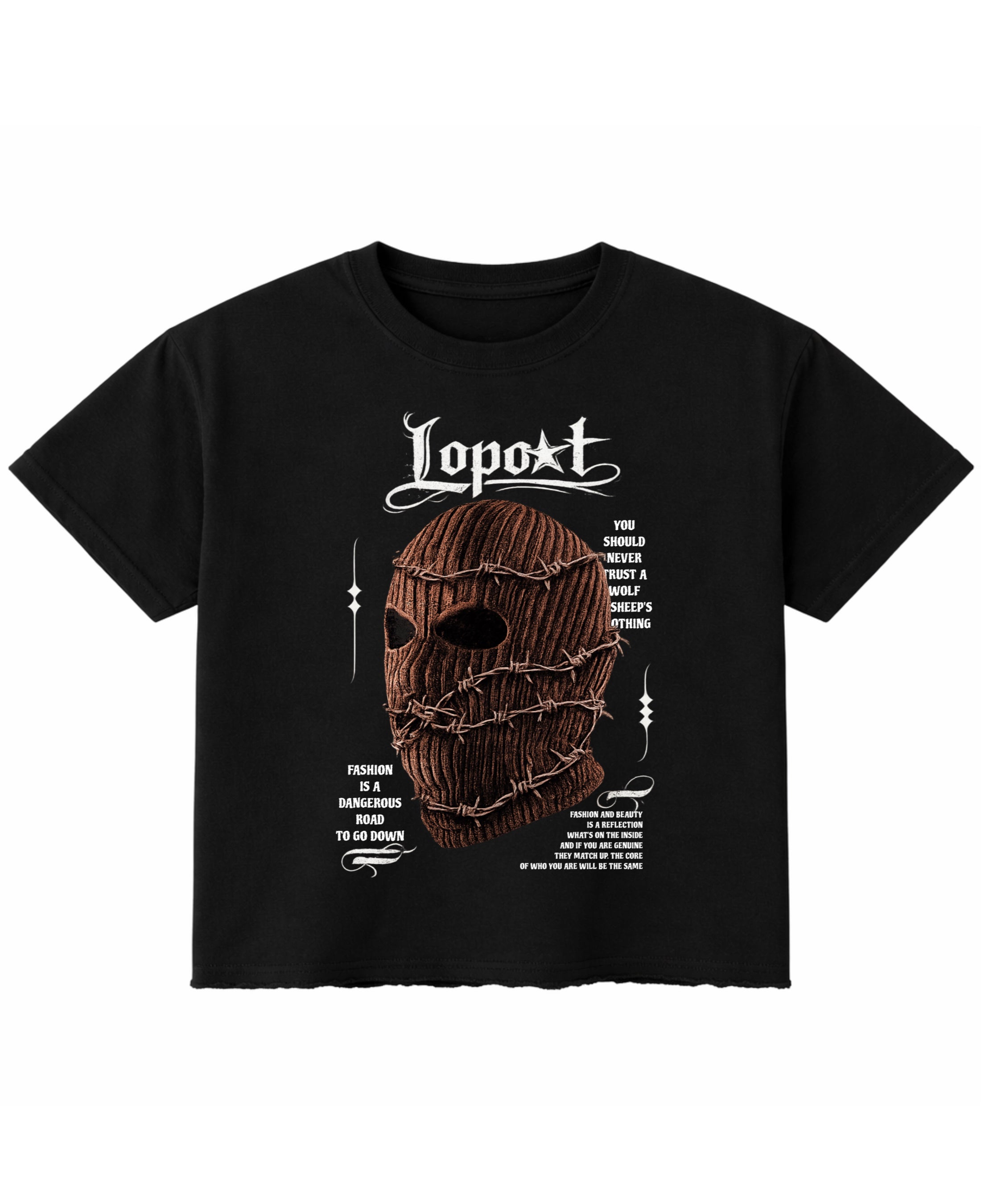 Black Boxy Fit T-shirt Front Design