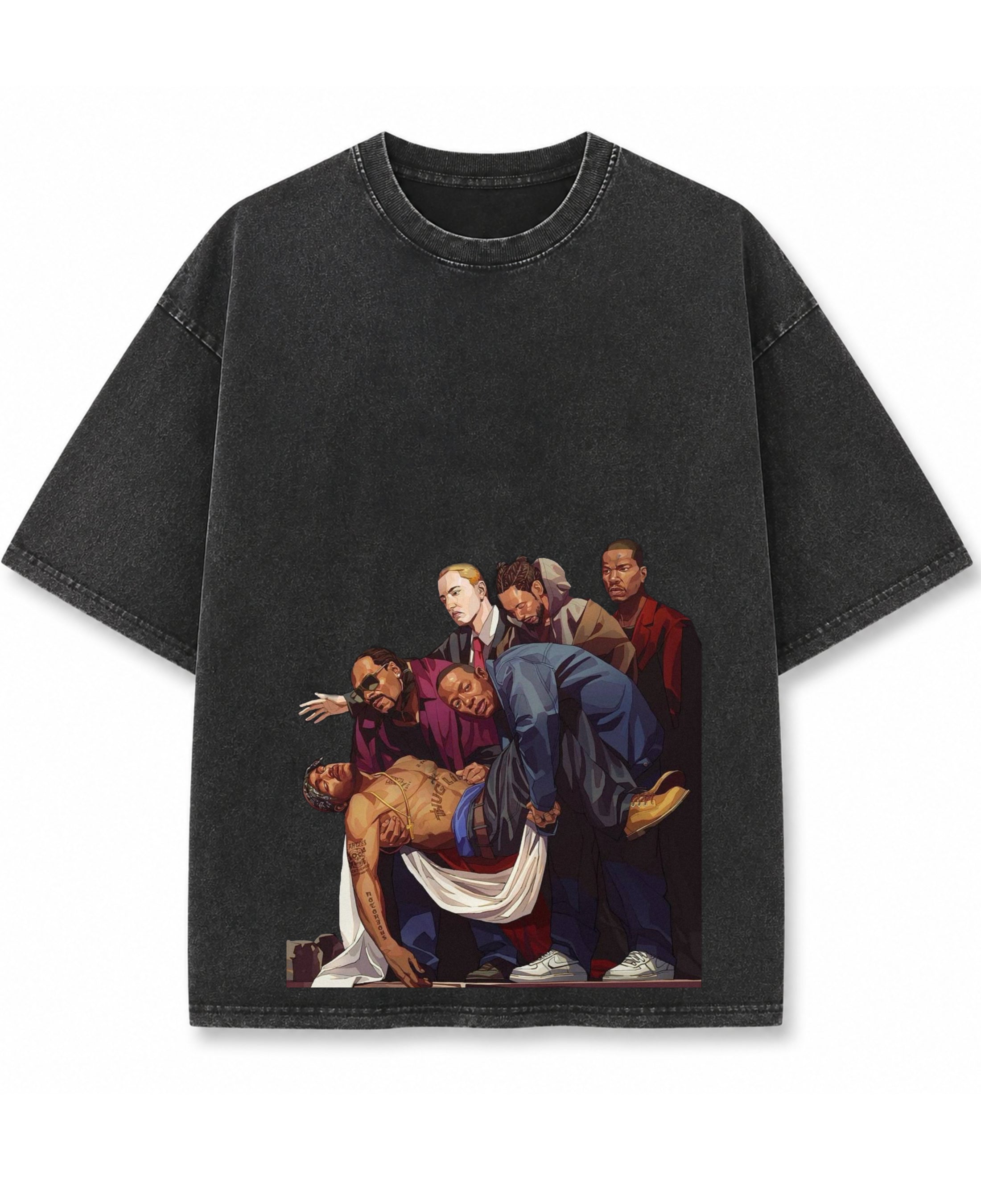 Vintage Fade Wash Oversized T-shirt Front Design