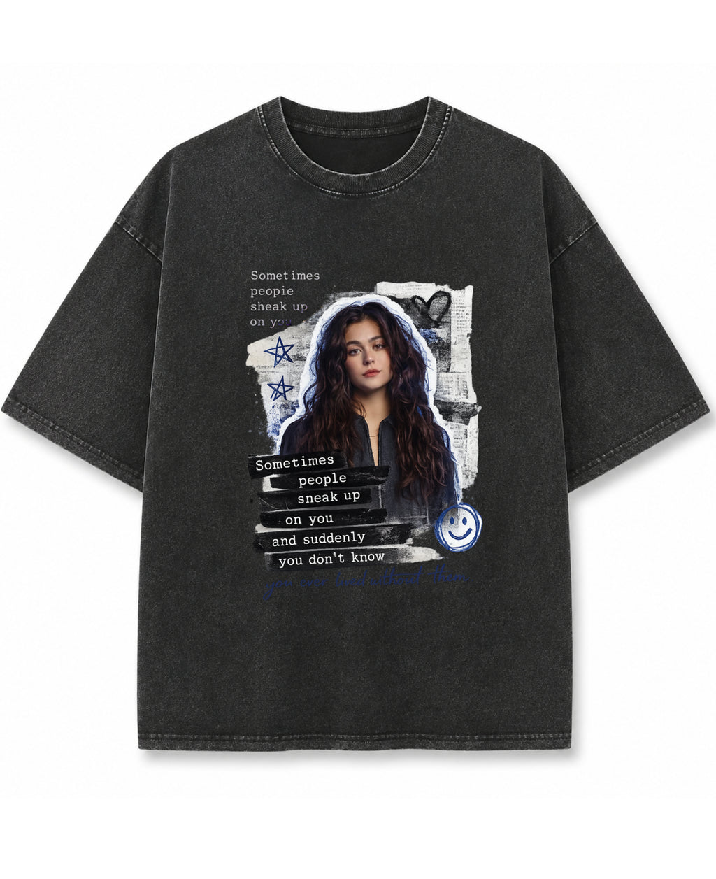 Vintage Fade Wash Oversized T-shirt Front Design