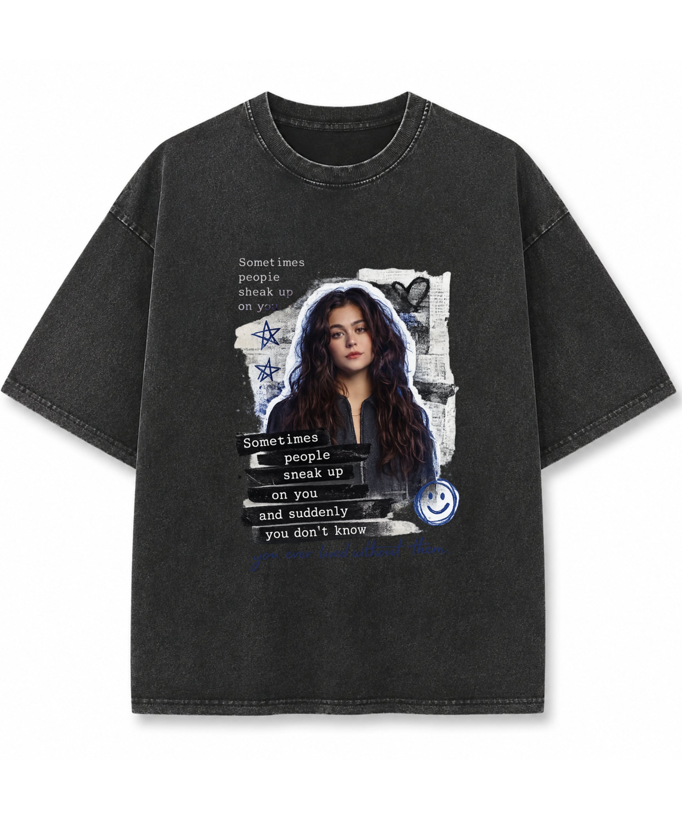 Vintage Fade Wash Oversized T-shirt Front Design