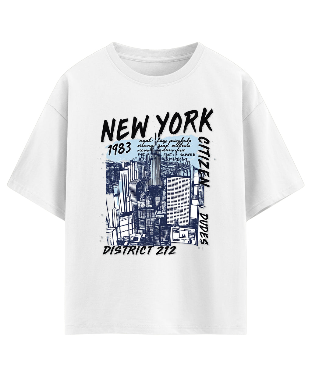 White Oversized T-shirt Front Design