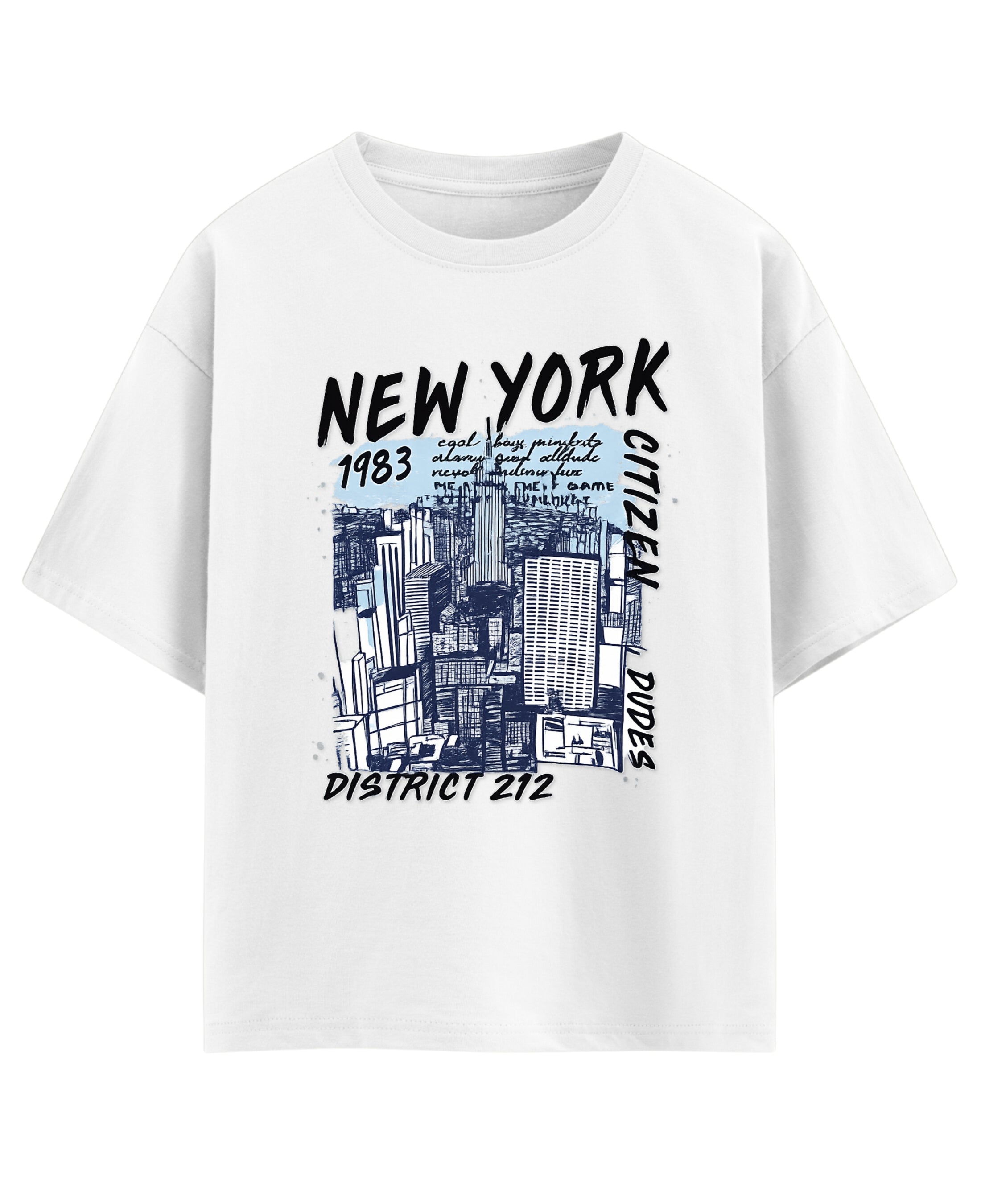 White Oversized T-shirt Front Design