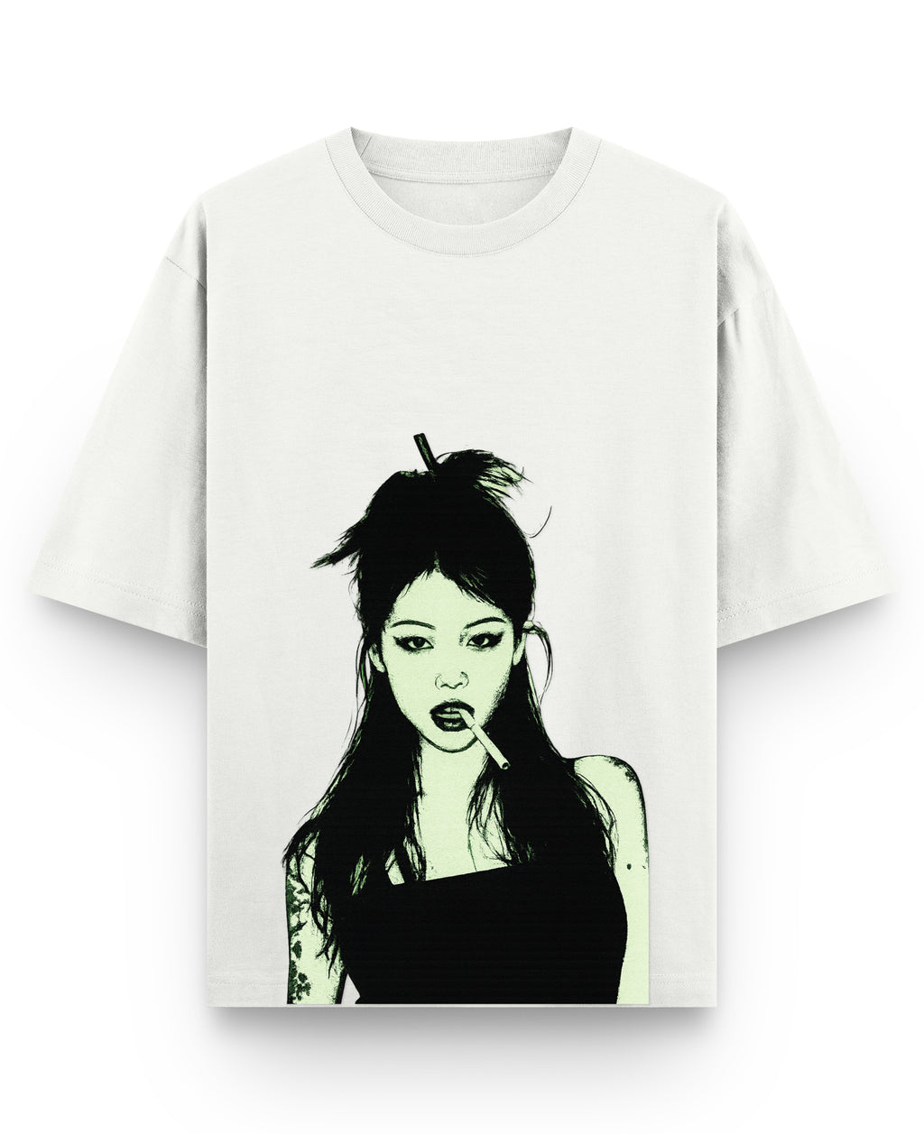 Off White Oversized T-shirt Front Design