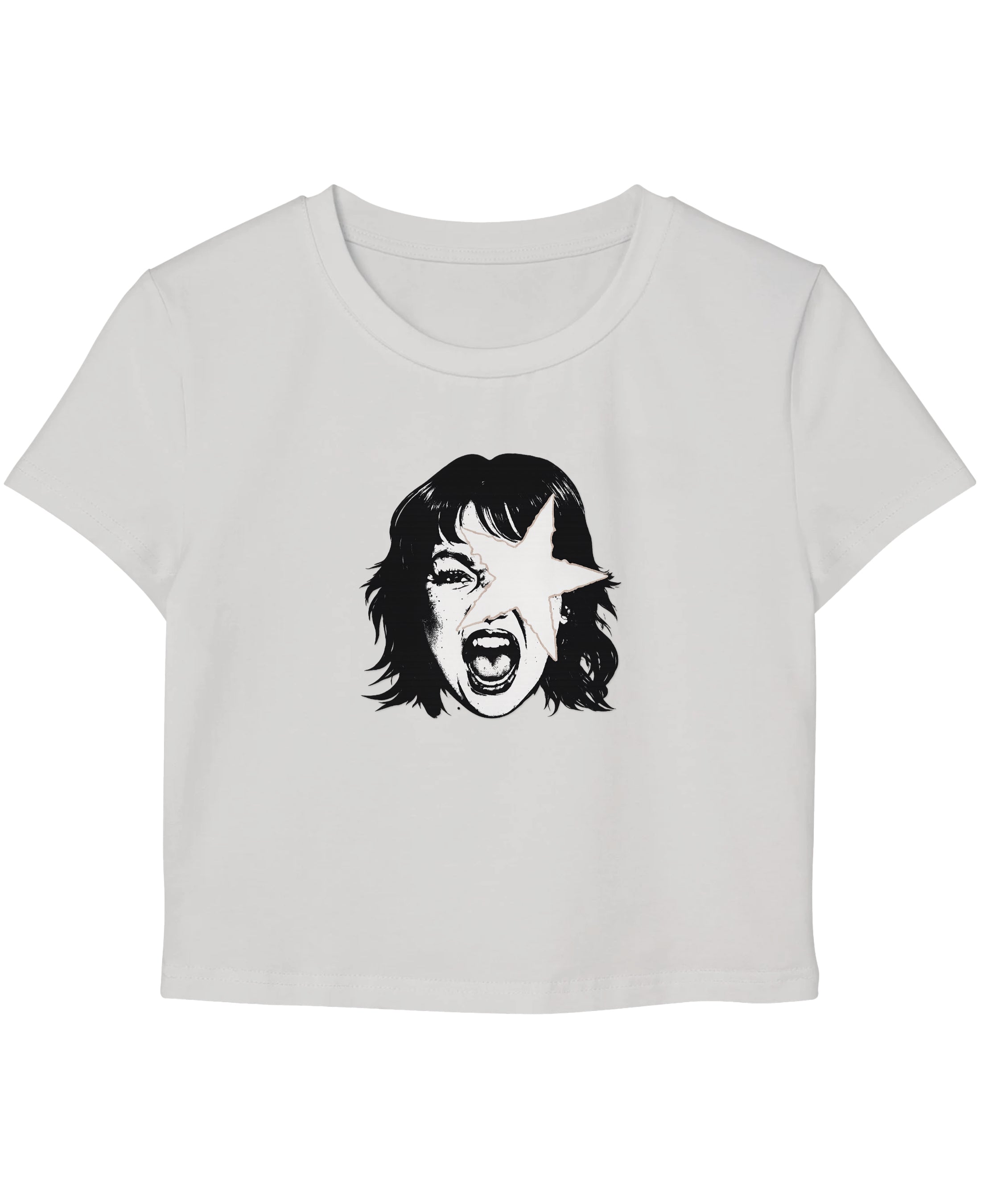 White Baby Tee Front Design