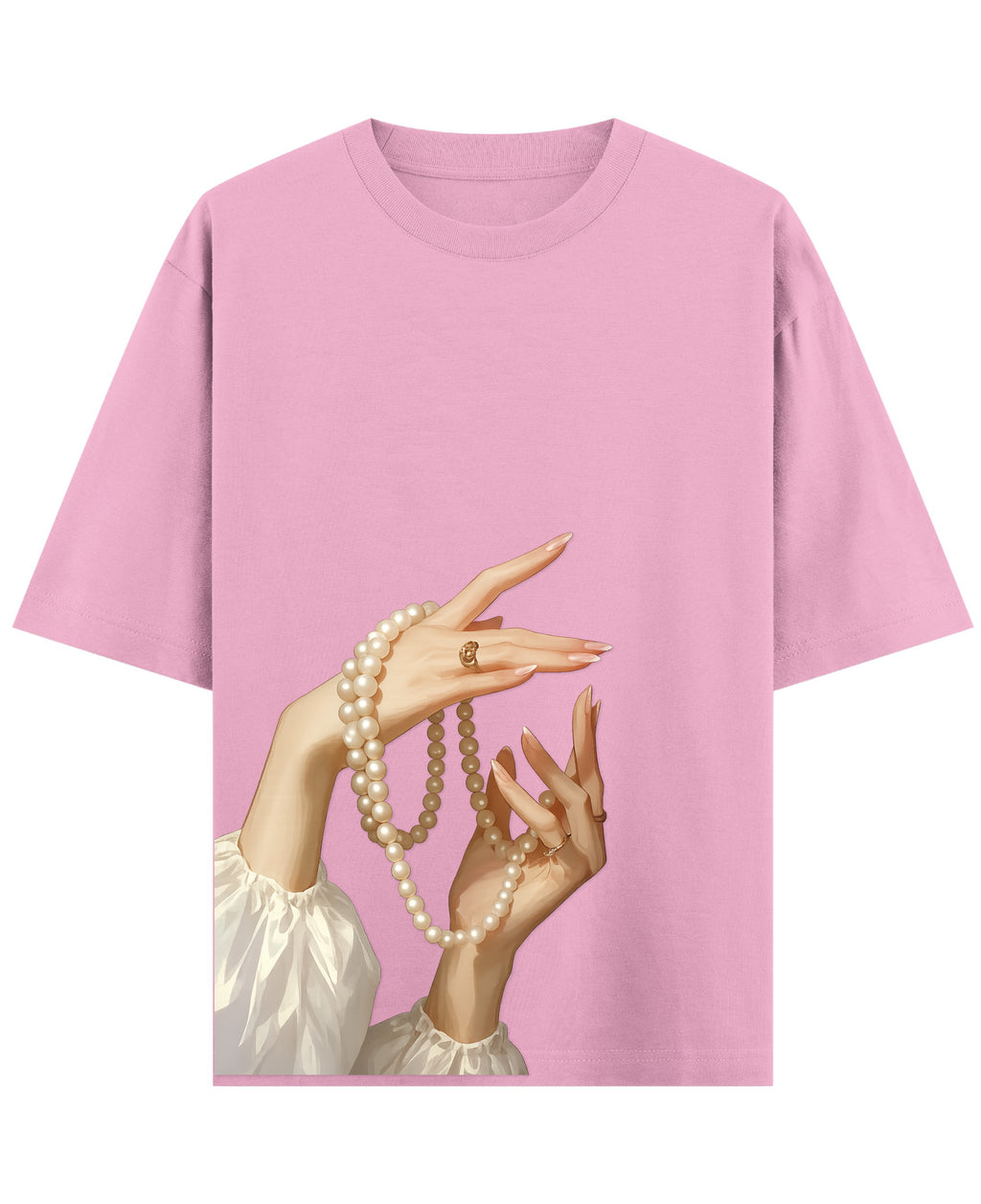 Baby Pink Oversized T-Shirt Front Design