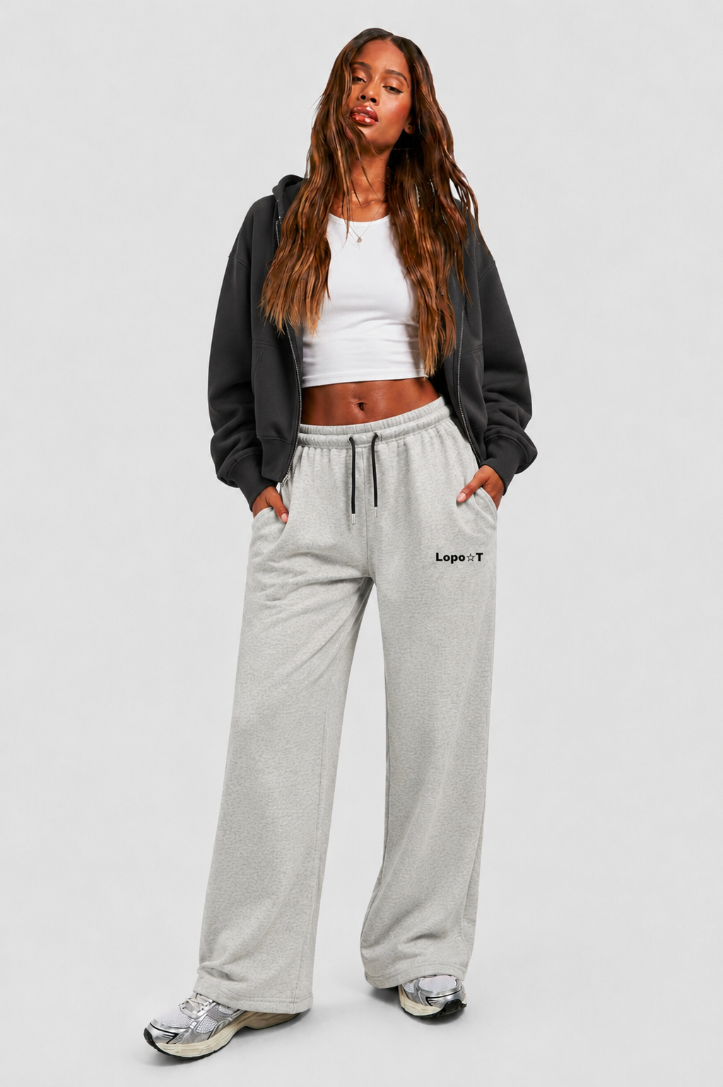Straight-leg joggers (grey)