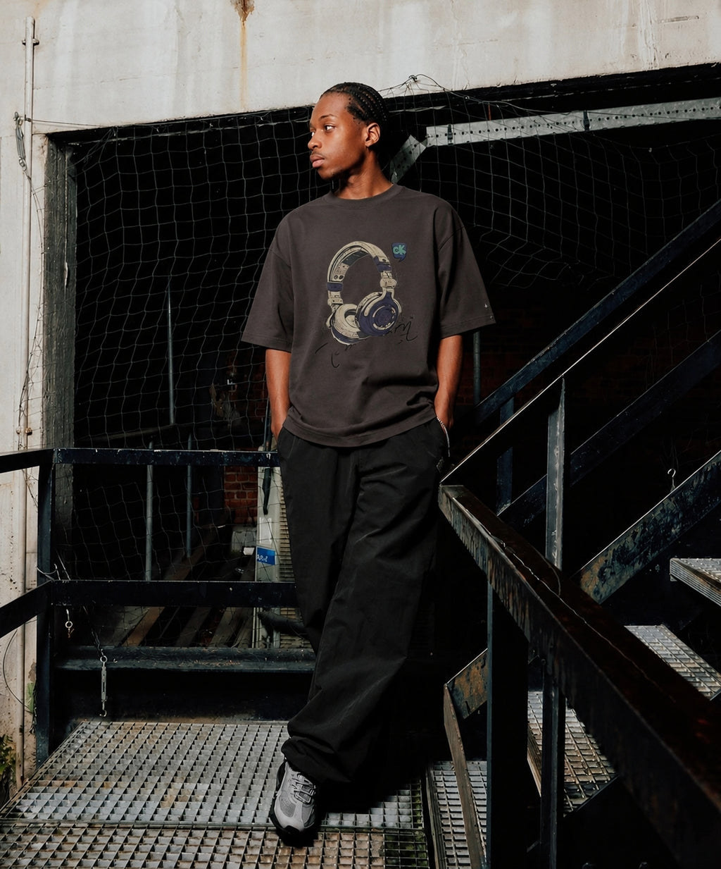 Beat Drop Retro Headphone Printed Oversized T-Shirt(unisex)