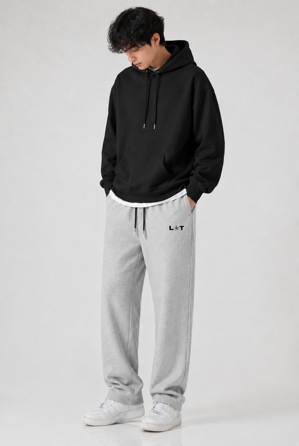 Straight-leg joggers (Grey)