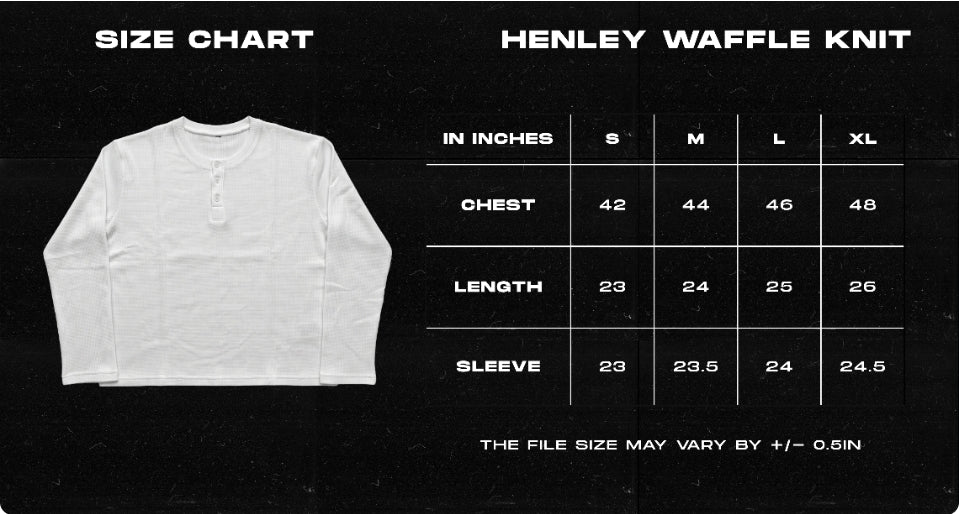 Black Henley waffle knit